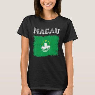 Macao Flagge Tourist Urlaub Ziel Macau Flagge T-Shirt