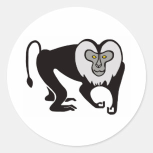 Macaque - Klassischer Rundaufkleber Runder Aufkleber