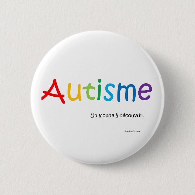 Macaron Autisme UNO monde à découvrir rond Button (Vorderseite)