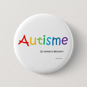 Macaron Autisme UNO monde à découvrir rond Button