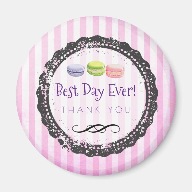 Macaron Best Day Ever Vielen Dank Magnet (Vorne)