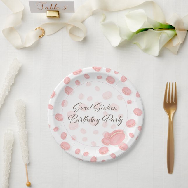 Macaron Birthday Party Pappteller (Hochzeit)