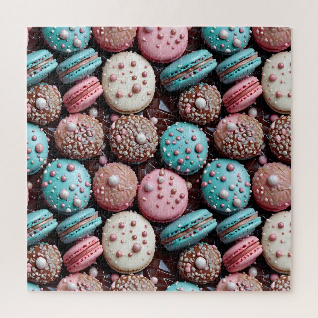 Macaron Blue, Pink und Schokolade (Vertikal)