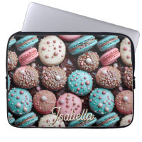 Macaron Blue, Pink und Schokolade