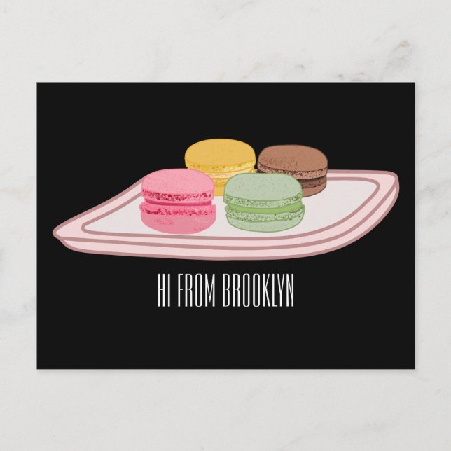 Macaron-Cartoon-Illustration  Postkarte (Vorderseite)