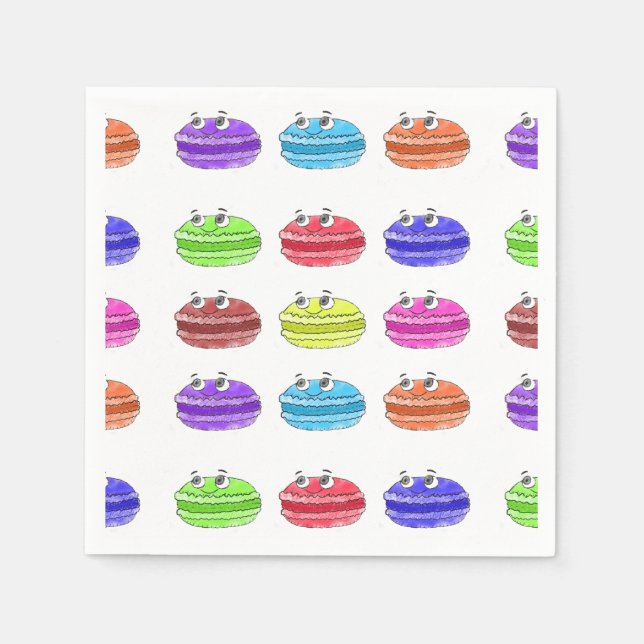 Macaron Cartoon Pattern Serviette (Vorderseite)