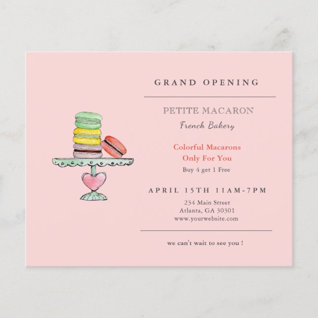 Macaron, Cookie shop Grand Opening   Flyer (Vorne)