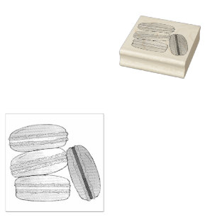 Macaron Cookies Stack Bäckerei Konditorei Gummistempel