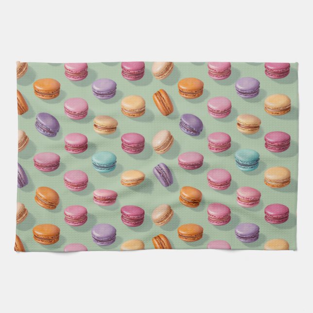 "Macaron Daydream: A Sweet Delight" Geschirrtuch (Horizontal)