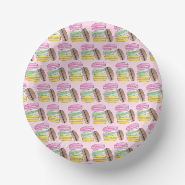 Macaron French Pastry Cookies Macarons Patisserie Pappteller (Vorderseite)