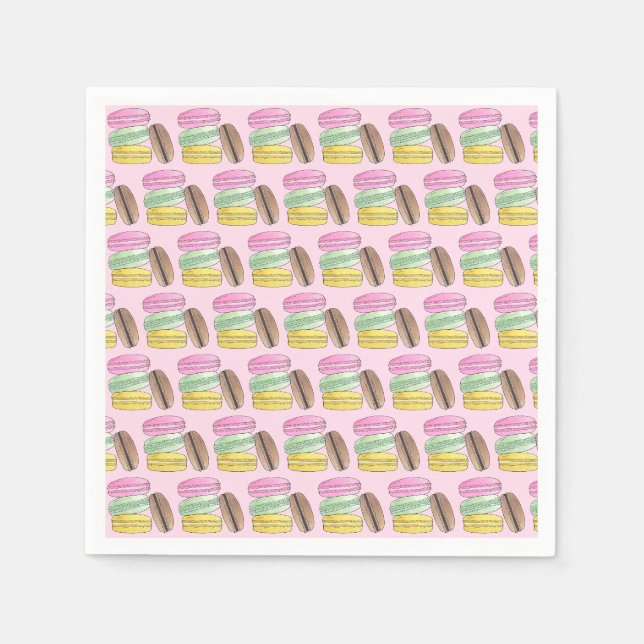 Macaron French Pastry Cookies Macarons Patisserie Serviette (Vorderseite)