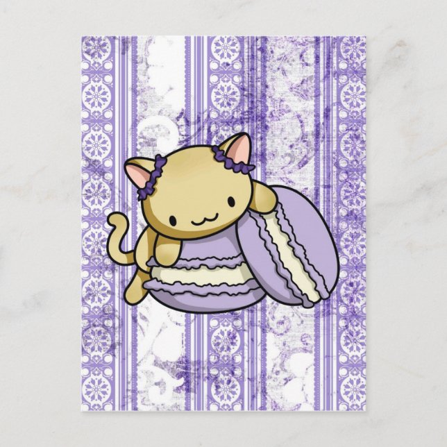 Macaron Kitty Postkarte (Vorderseite)