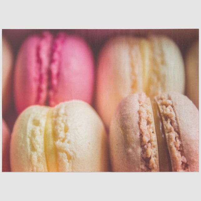 Macaron Macaroons fossiln, beige braun, süßer Geru Seidenpapier (Vorderseite)