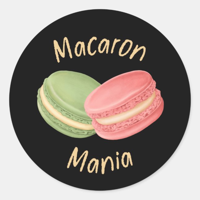 Macaron Mania Macaron Lover Runder Aufkleber (Vorderseite)