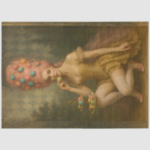 Macaron Marie Antoinette Rokoko-Frau Decoupage  Seidenpapier