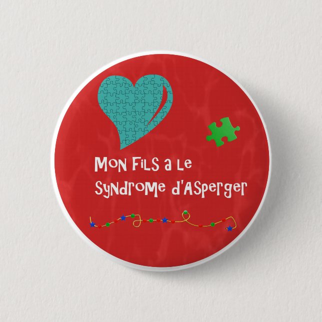 Macaron Montag fils ein le syndrome d'Asperger Button (Vorderseite)