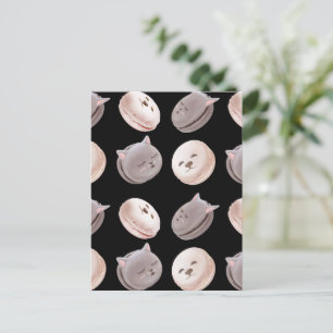 Macaron Muster Ankündigungspostkarte