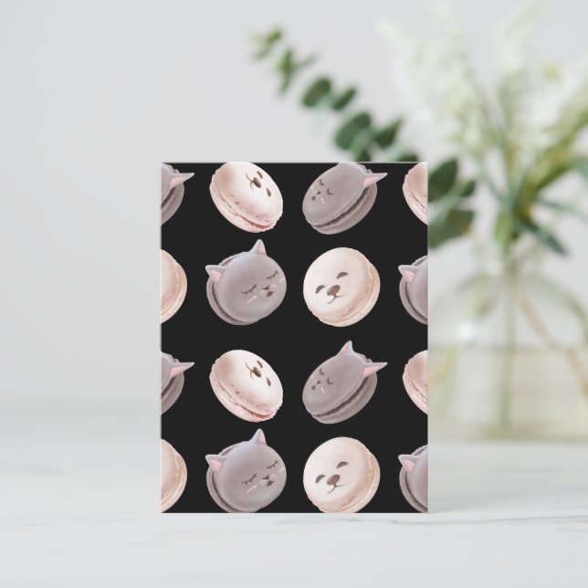 Macaron Muster Ankündigungspostkarte (Stehend Vorderseite)