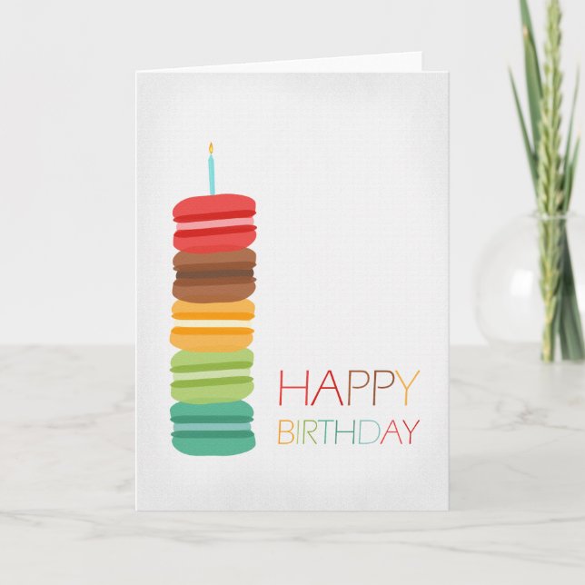 Macaron Stack Cake - Carte Anniversaire (Devant)