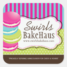Macaron und Dessert - Verpackungsaufkleber
