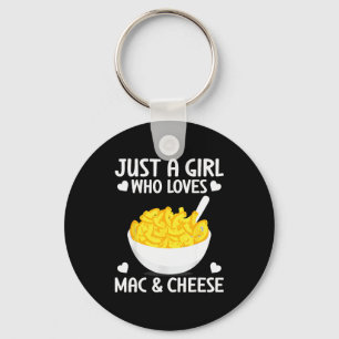 Macaronie & Käse Lustiges Mädchen, das Mac & Käse Schlüsselanhänger