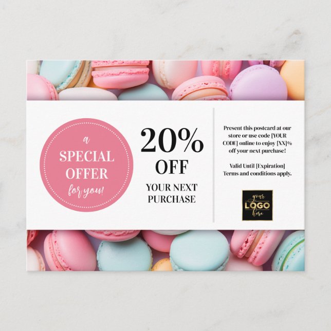 Macarons Bakery Baker - Sonderkonditionspreis Postkarte (Vorderseite)