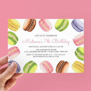 Macarons français Invitation d'anniversaire