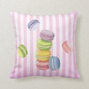 Macarons Französisch Konditorei in Pastellfarben Kissen