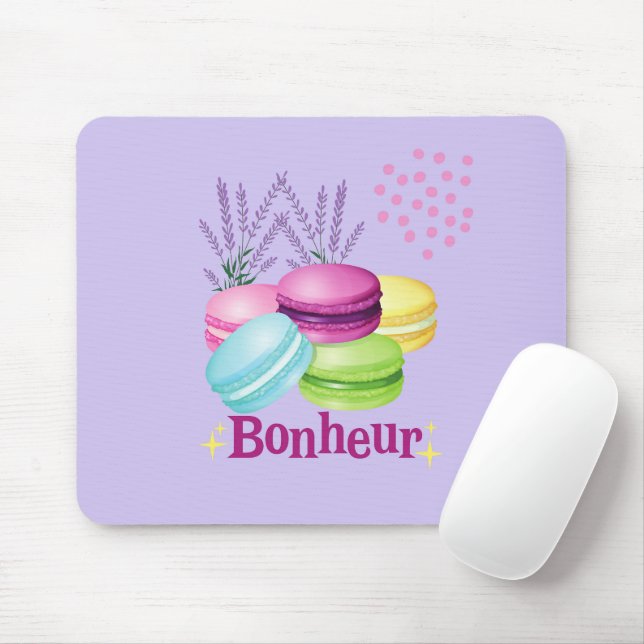 Macarons Glück Bonheur Mousepad (Mit Mouse)