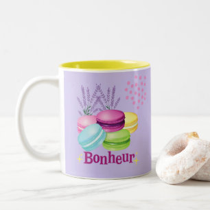 Macarons Glück Bonheur Zweifarbige Tasse