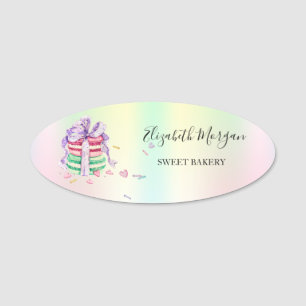 Macarons Holographic Süßigkeiten Bäckerei Namensschild