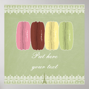 Macarons in Paris and Lace Poster