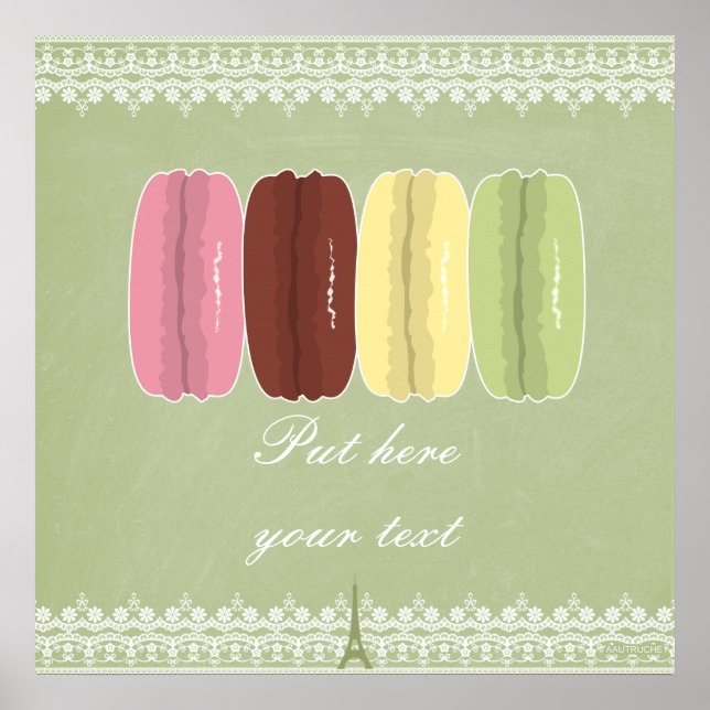 Macarons in Paris and Lace Poster (Vorne)