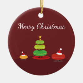 Macarons Merry Christmas Keramikornament