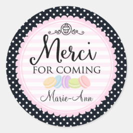 Macarons Party danke Merci 2inch Runder Aufkleber