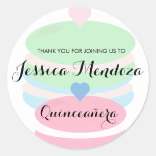 Macarons Quinceañera Sweet 16 Runder Aufkleber