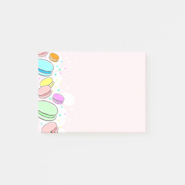Macarons roses 4 x 3" notes de post-it (Devant)