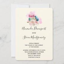 Macarons und Blume Wasserfarbenhochzeit