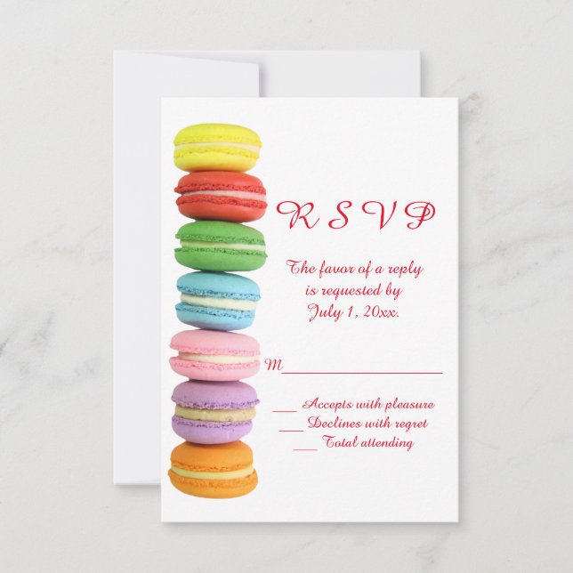 Macarons Wedding RSVP (Devant)