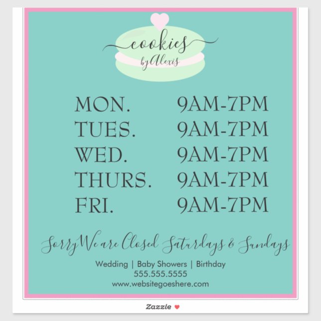 Macaroon Cookies Logo Bakery Business-Zeichen Aufkleber (Blatt)