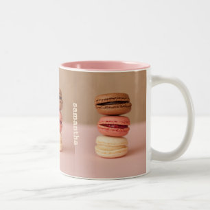 Macaroons-benutzerdefinierte Monogramm-Tasse Zweifarbige Tasse