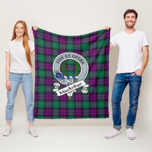 MacArthur Milton Clan Abzeichen Tartan Kariert Fleecedecke