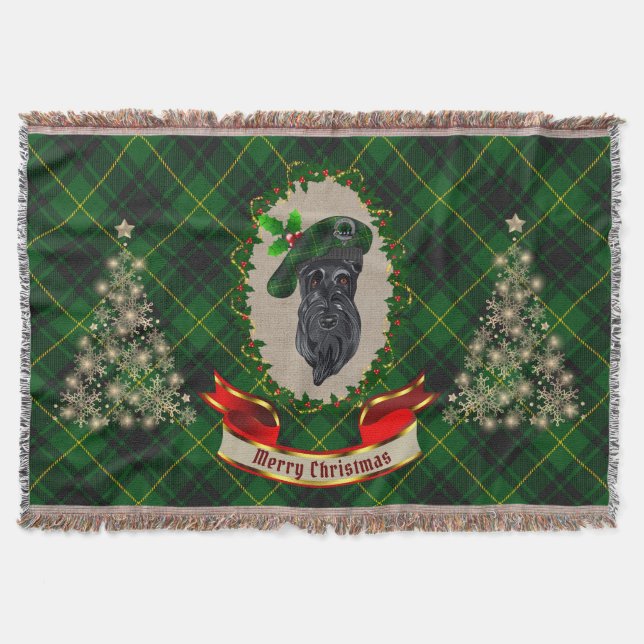 MacArthur Scottie Dog Christmas Throw Blanket Decke (Vorderseite)