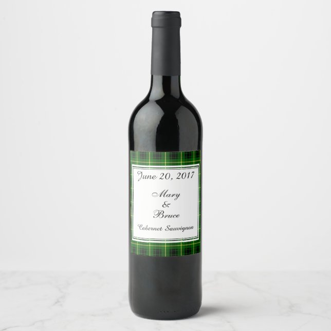 MacArthur Scottish Wedding Wine Label Weinetikett (Vorderseite)