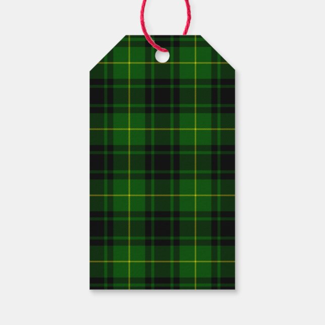 MacArthur Tartgrün kariert Geschenkanhänger (Rückseite)