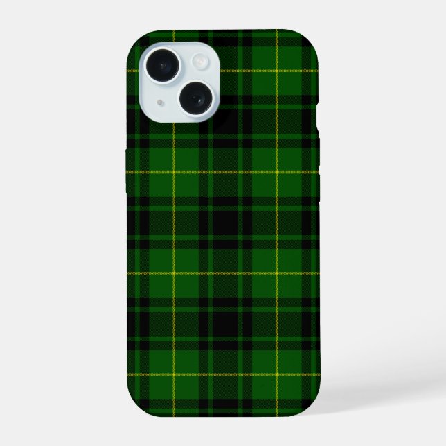 MacArthur Tartgrün kariert iPhone 15 Hülle (Rückseite)