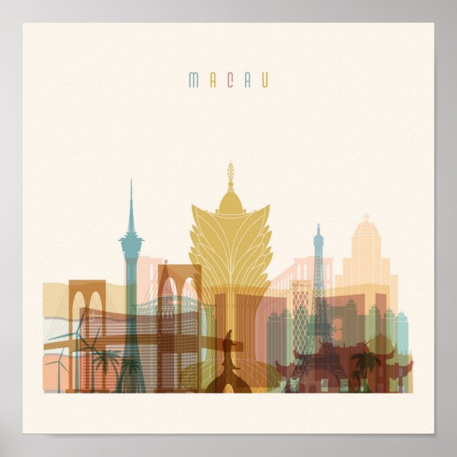 Macau, China | City Skyline Poster (Vorne)