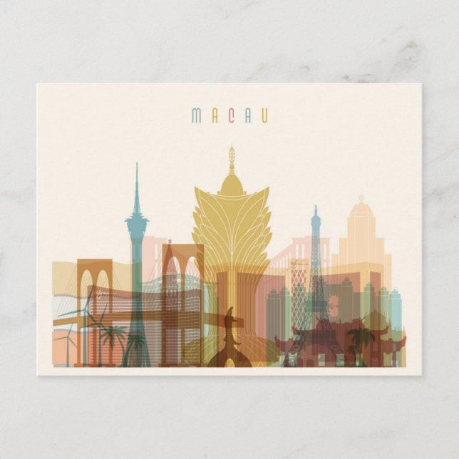 Macau, China | City Skyline Postkarte (Vorderseite)