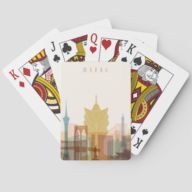 Macau, China | City Skyline Spielkarten (Rückseite)