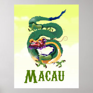 Macau China Vintages Reiseplakat Poster